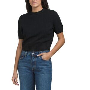 TOCCIN Jet Wool Blend Elsie Short Sleeve Sweater